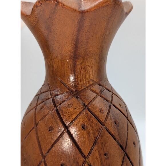 Mid-Century Modern VTG Leilani Monkey Pod Wood Pineapple Toothpick Holder - Picture 3 of 8